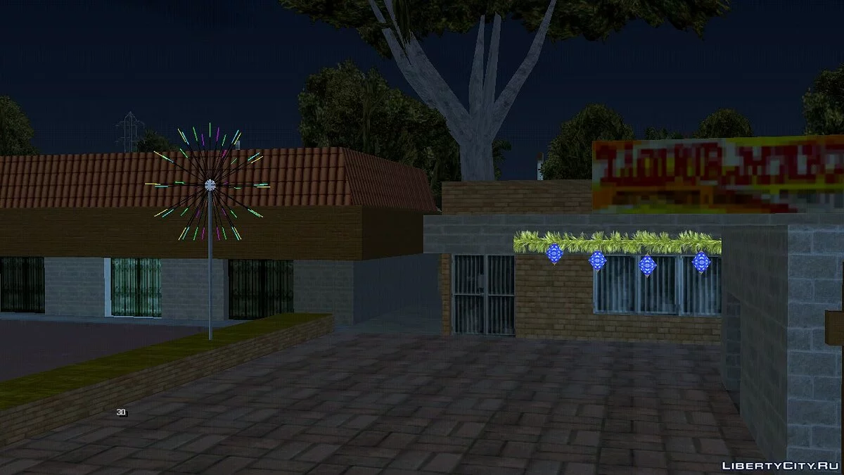 Новогодняя атмосфера на Grove Street / GTA San Andreas (iOS, Android)