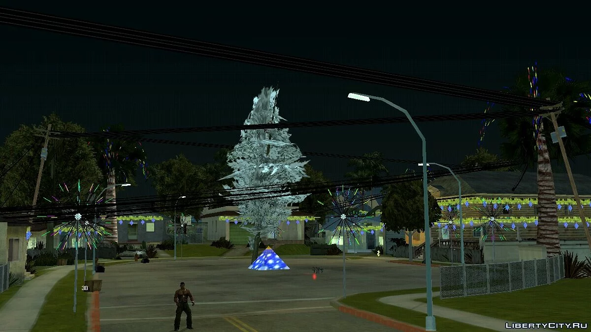 Новогодняя атмосфера на Grove Street / GTA San Andreas (iOS, Android)