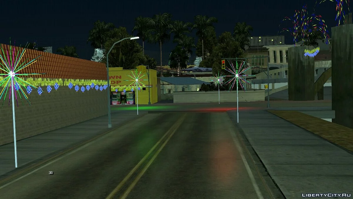 Новогодняя атмосфера на Grove Street / GTA San Andreas (iOS, Android)