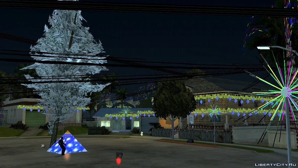 Новогодняя атмосфера на Grove Street / GTA San Andreas (iOS, Android)