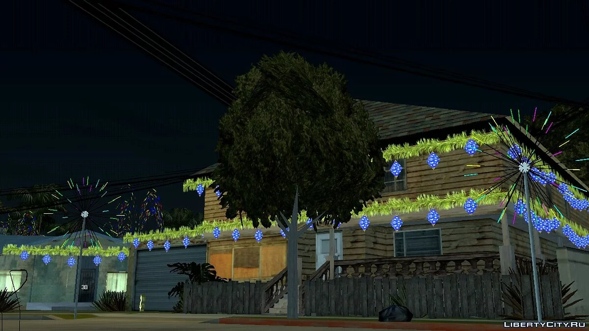 Новогодняя атмосфера на Grove Street / GTA San Andreas (iOS, Android)