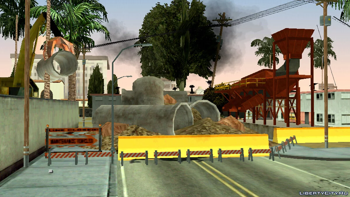 Ремонт дороги в Лос-Сантосе / GTA San Andreas (iOS, Android)