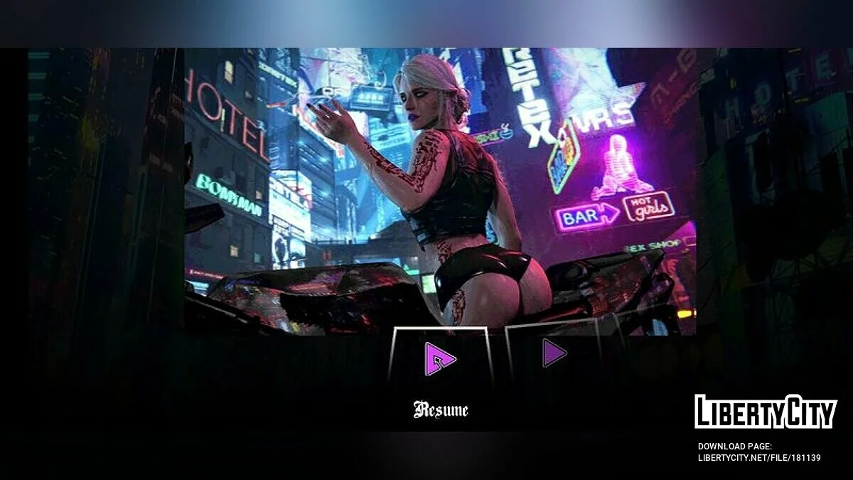 Меню и загрузочный экран в стиле Cyberpunk 2077 HD / GTA San Andreas (iOS, Android)