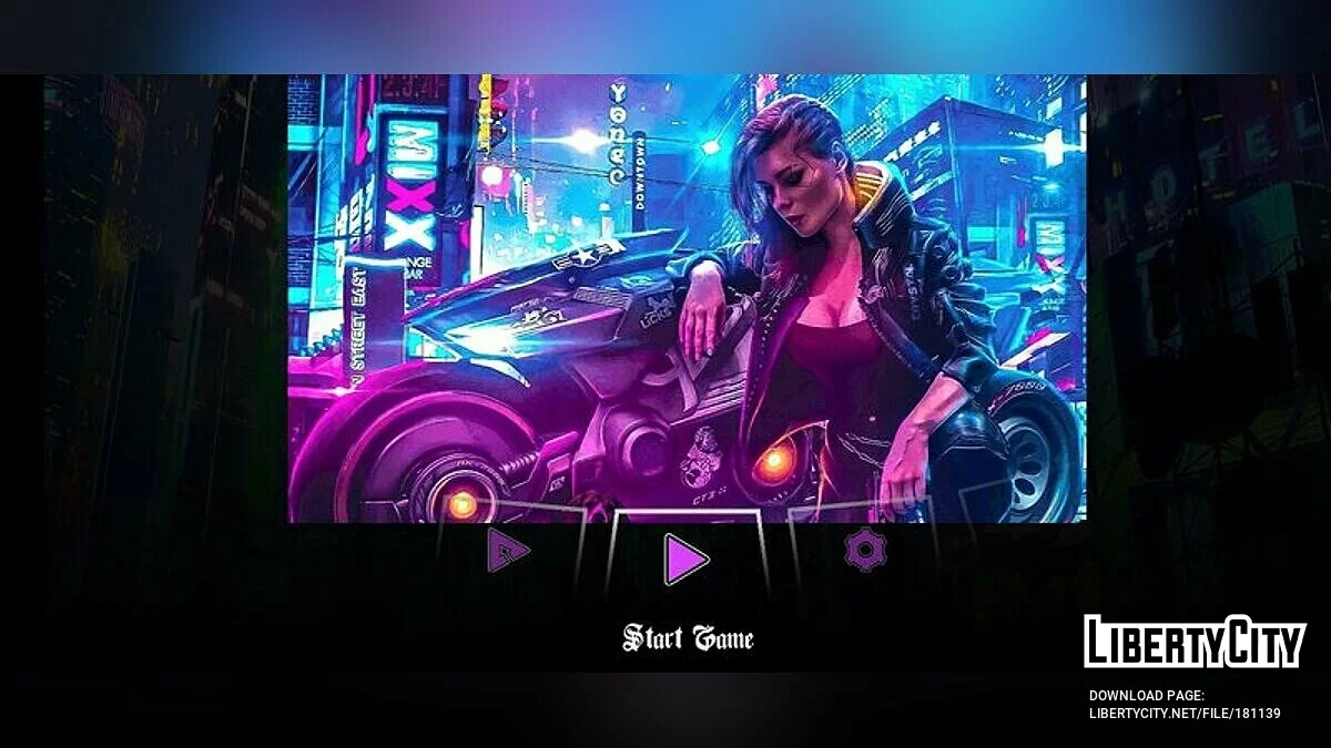 Меню и загрузочный экран в стиле Cyberpunk 2077 HD / GTA San Andreas (iOS, Android)