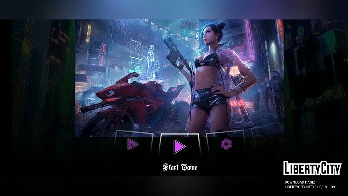 Меню и загрузочный экран в стиле Cyberpunk 2077 HD / GTA San Andreas (iOS, Android)