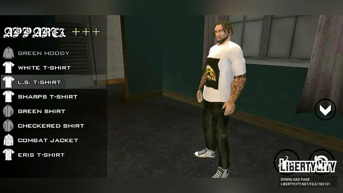 Белый CJ + новая одежда, прически и татуировки / GTA San Andreas (iOS, Android)
