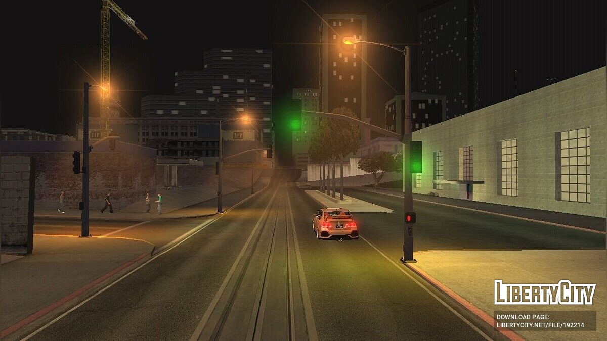 Ночное освещение фонарей 2dfx для GTA San Andreas (iOS, Android) - Картинка #1
