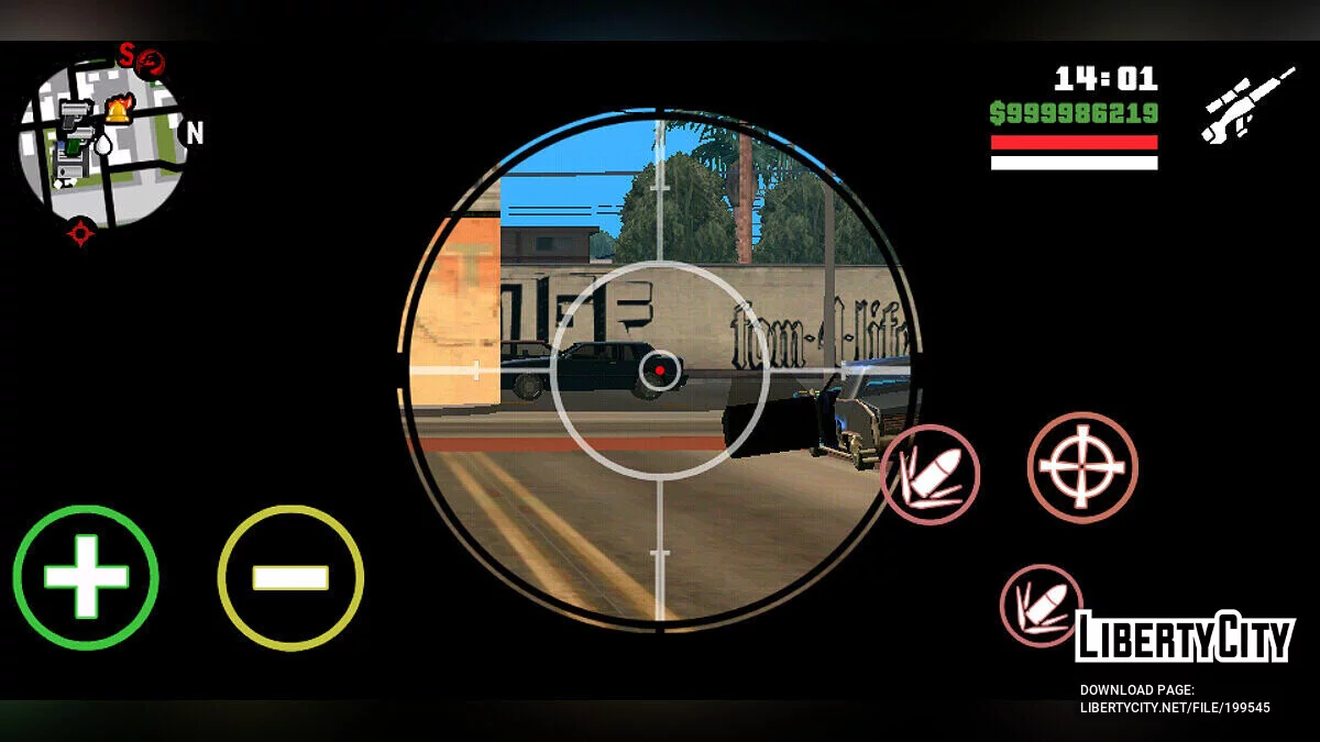 Разноцветные кнопки управления / GTA San Andreas (iOS, Android)