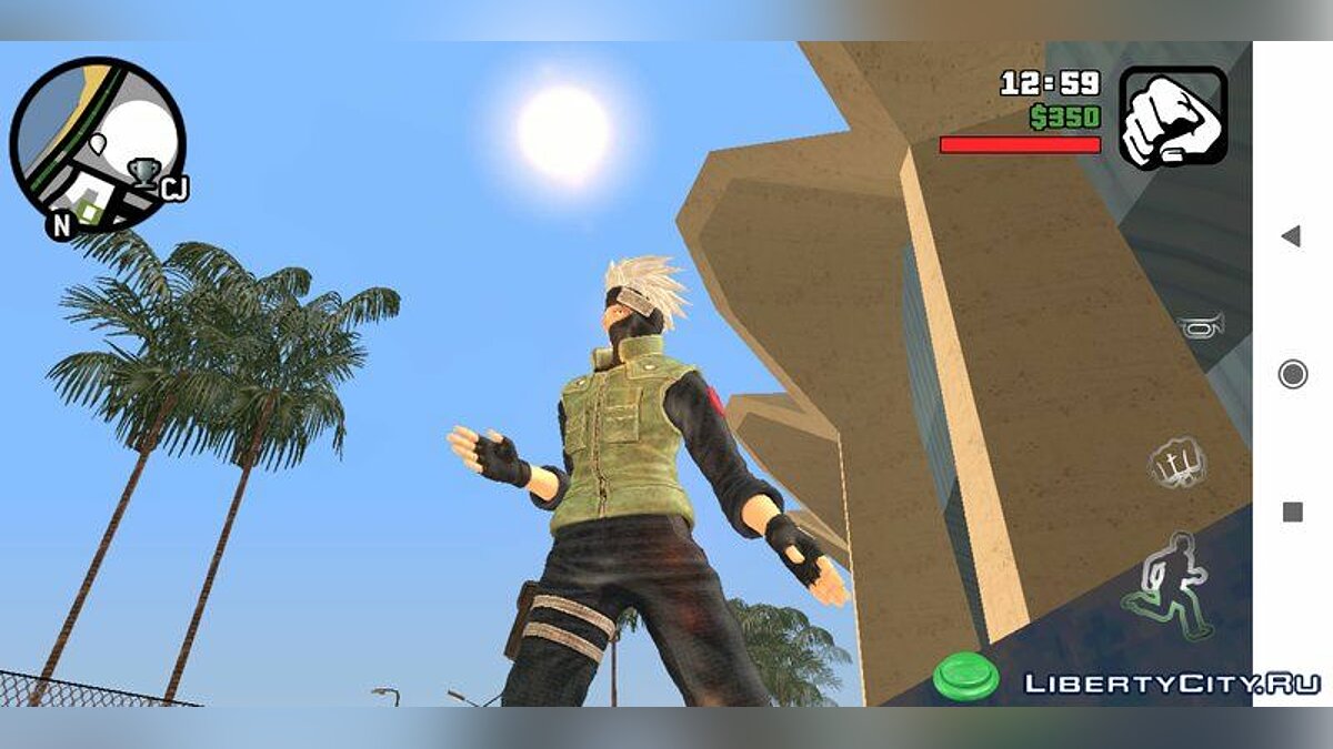 Скин Какаши + большие прыжки + новая анимация боя для GTA San Andreas (iOS, Android) - Картинка #1