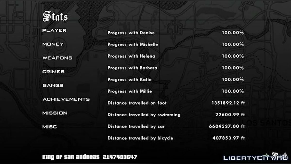 100% save для GTA SA Android - Король Сан-Андреас / GTA San Andreas (iOS, Android)