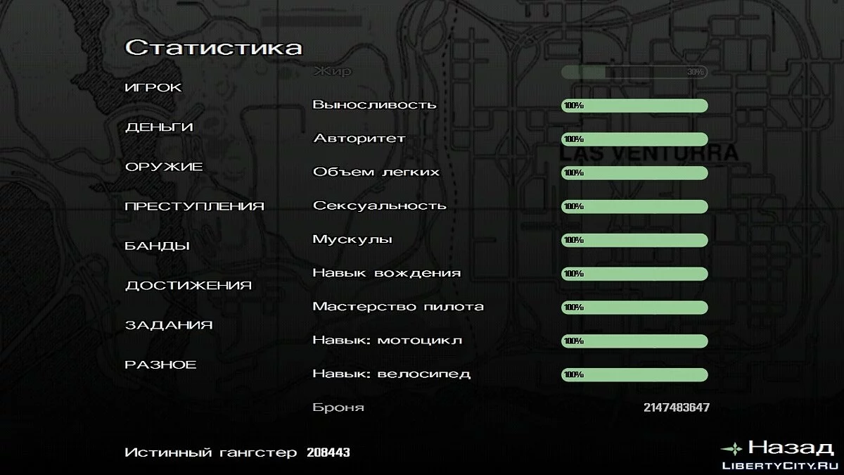 100% пройдено, все захвачено и навыки прокачаны  / GTA San Andreas (iOS, Android)