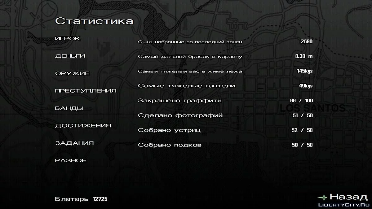 100% пройдено, навыки прокачаны, территории захвачено / GTA San Andreas (iOS, Android)