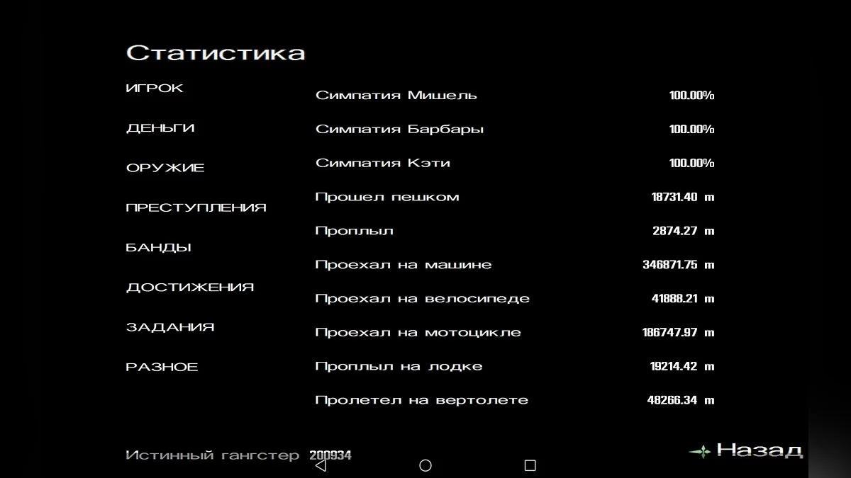 Стартовое сохранение Hot Coffee / GTA San Andreas (iOS, Android)