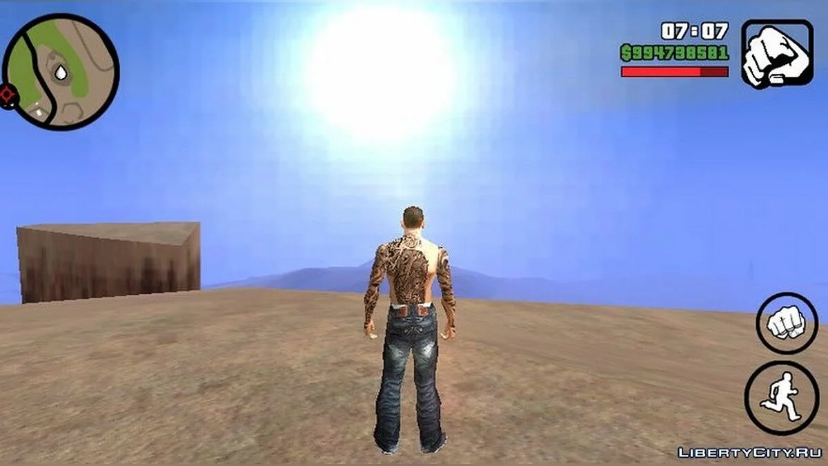 Белый скин для Си Джея + татуировки / GTA San Andreas (iOS, Android)