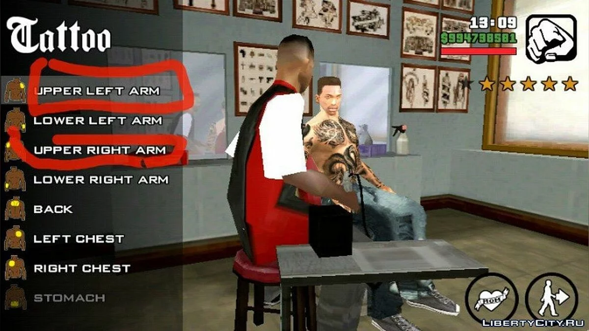Белый скин для Си Джея + татуировки / GTA San Andreas (iOS, Android)