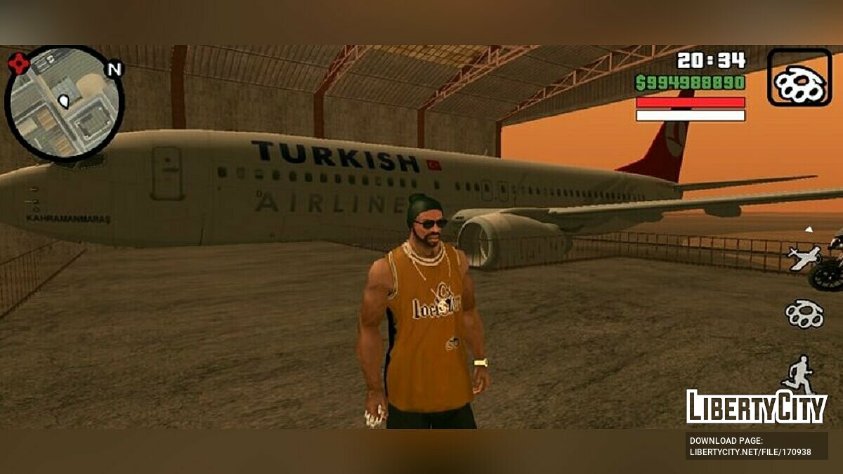 Скачать THY Boeing 737-800 для GTA San Andreas (iOS, Android)