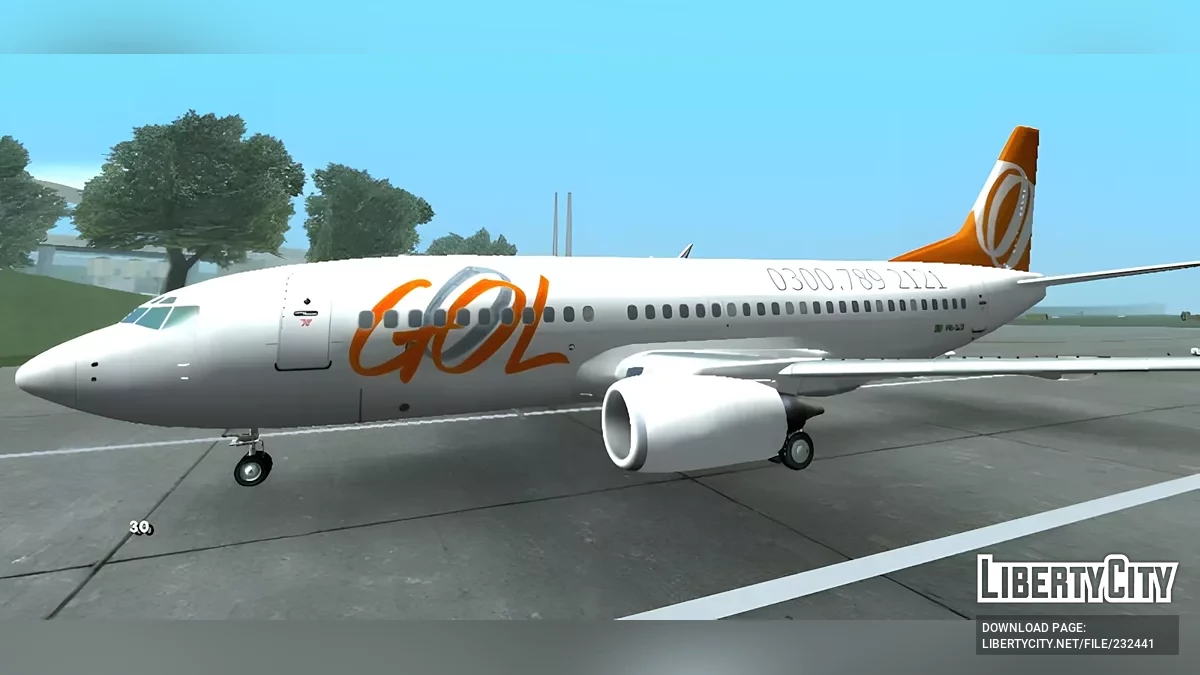 Boeing 737-300 GOL Airlines / GTA San Andreas (iOS, Android)