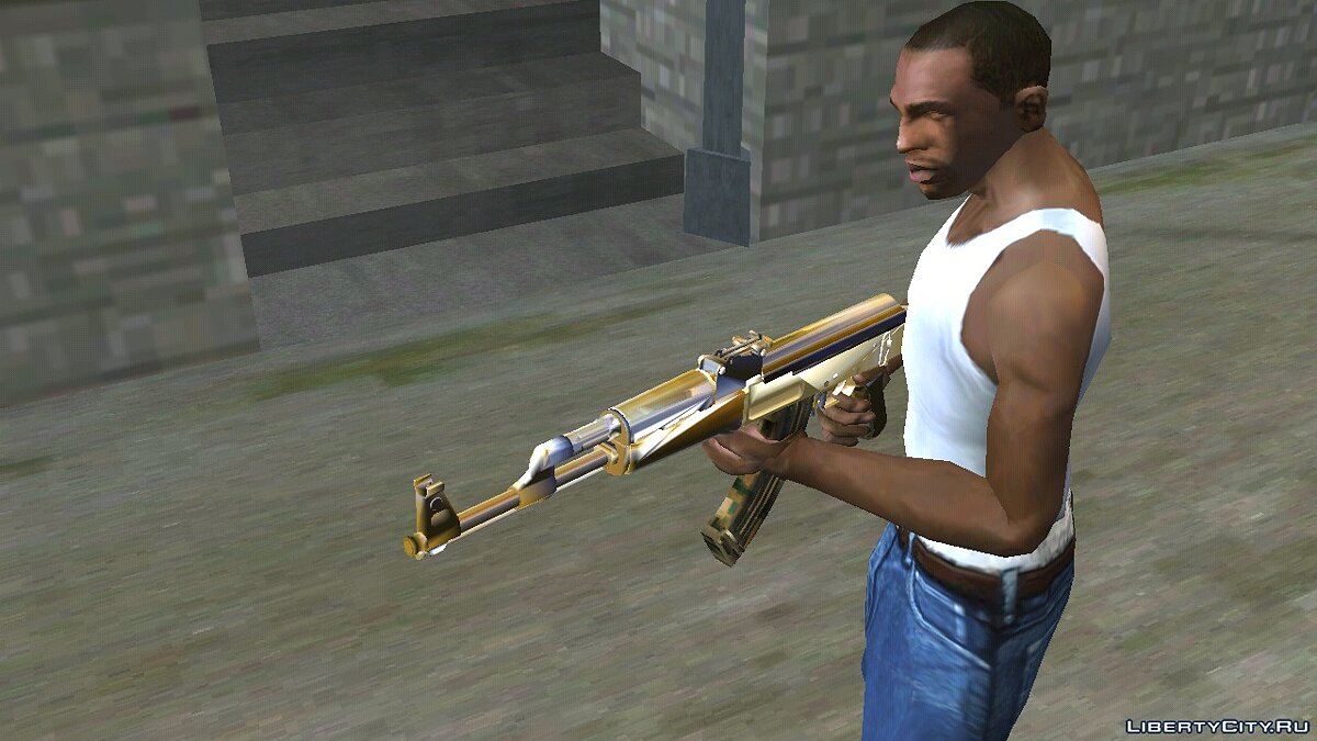 Скачать Ak47 Style Golden (только DFF) для GTA San Andreas (iOS, Android)