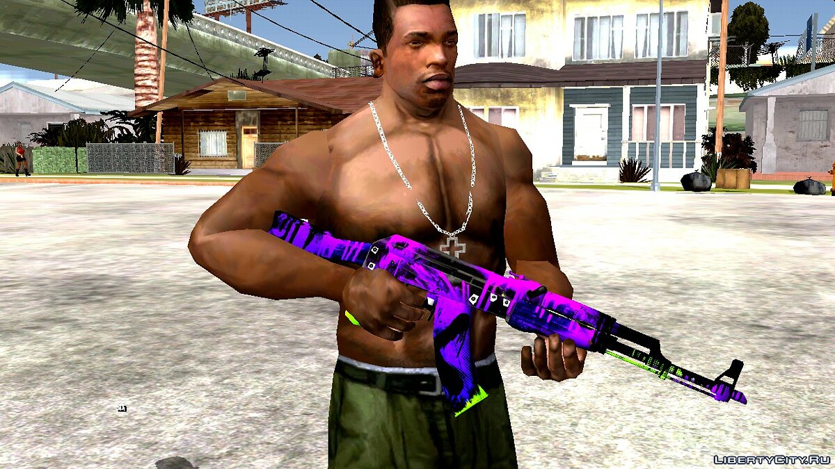 Скачать AK-47 Neon Revolution Cursed для GTA San Andreas (iOS, Android)