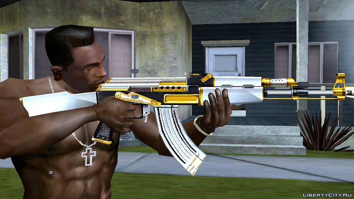 Скачать AK-47 White Gold для GTA San Andreas (iOS, Android)