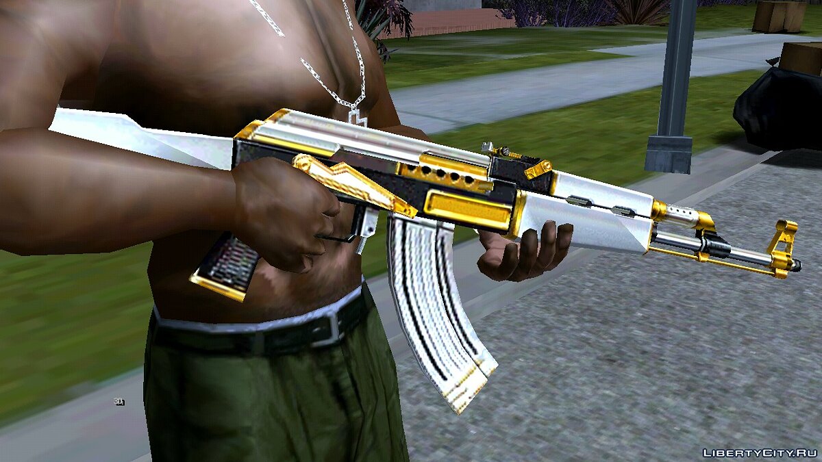 Скачать AK-47 White Gold для GTA San Andreas (iOS, Android)