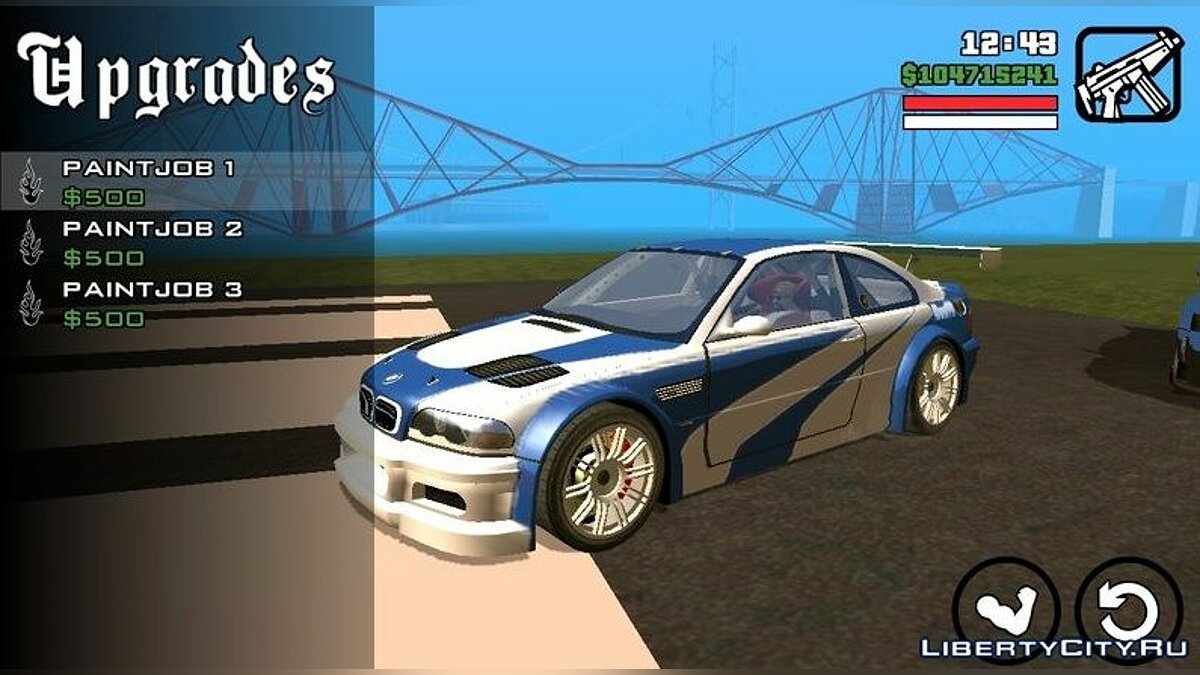 BMW M3 GTR из NFS Most Wanted (со звуками) для GTA San Andreas (iOS, Android) - Картинка #1