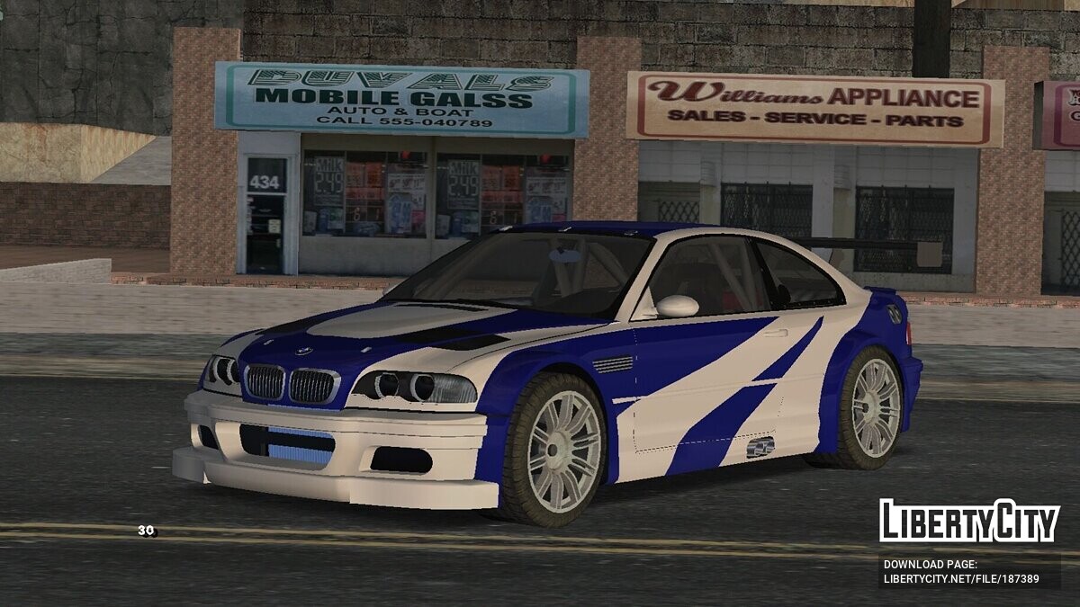 Скачать BMW M3 GTR (только DFF) для GTA San Andreas (iOS, Android)