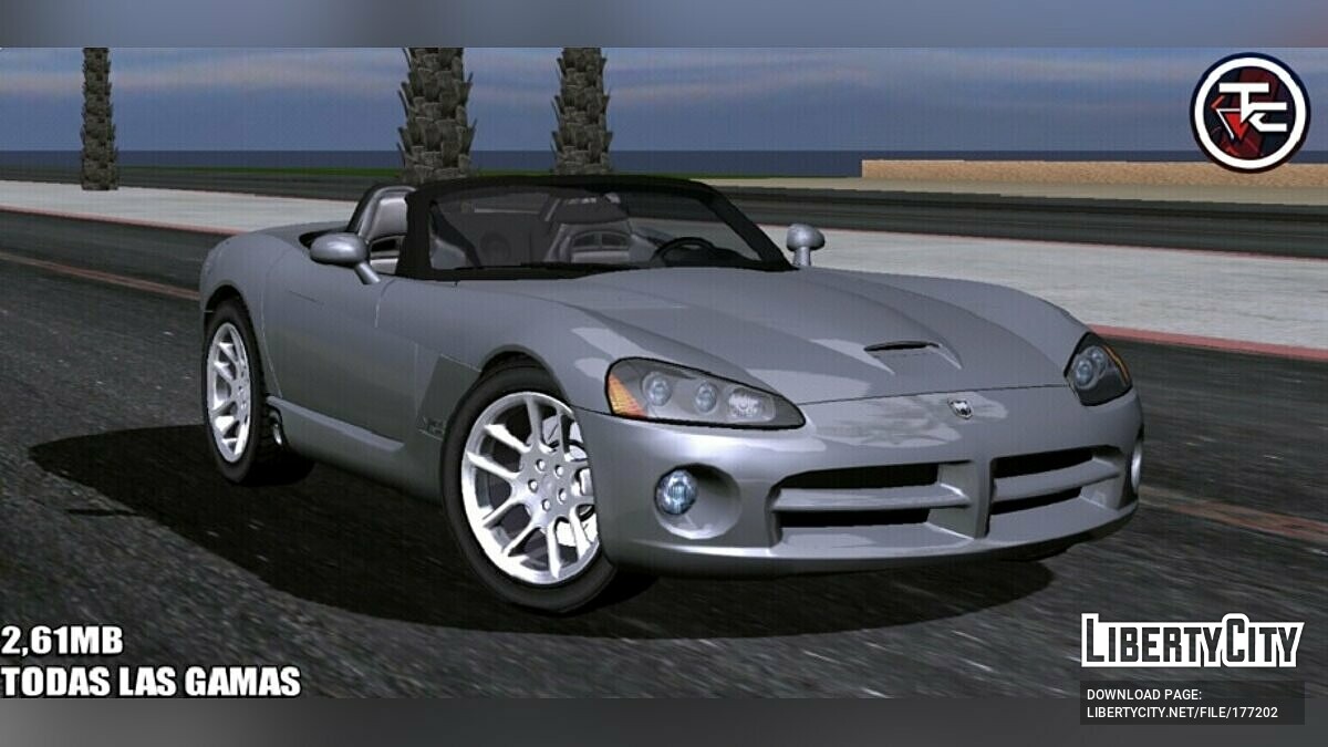 Скачать Dodge Viper SRT-10 Roadster 2003 для GTA San Andreas (iOS, Android)