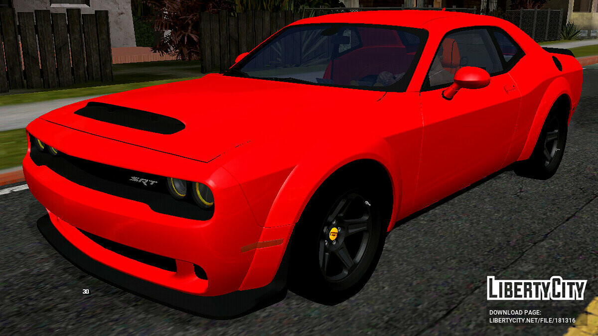 Скачать Dodge Challenger SRT Demon 2018 (только DFF) для GTA San Andreas  (iOS, Android)