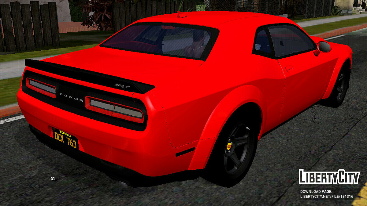 Скачать Dodge Challenger SRT Demon 2018 (только DFF) для GTA San Andreas  (iOS, Android)