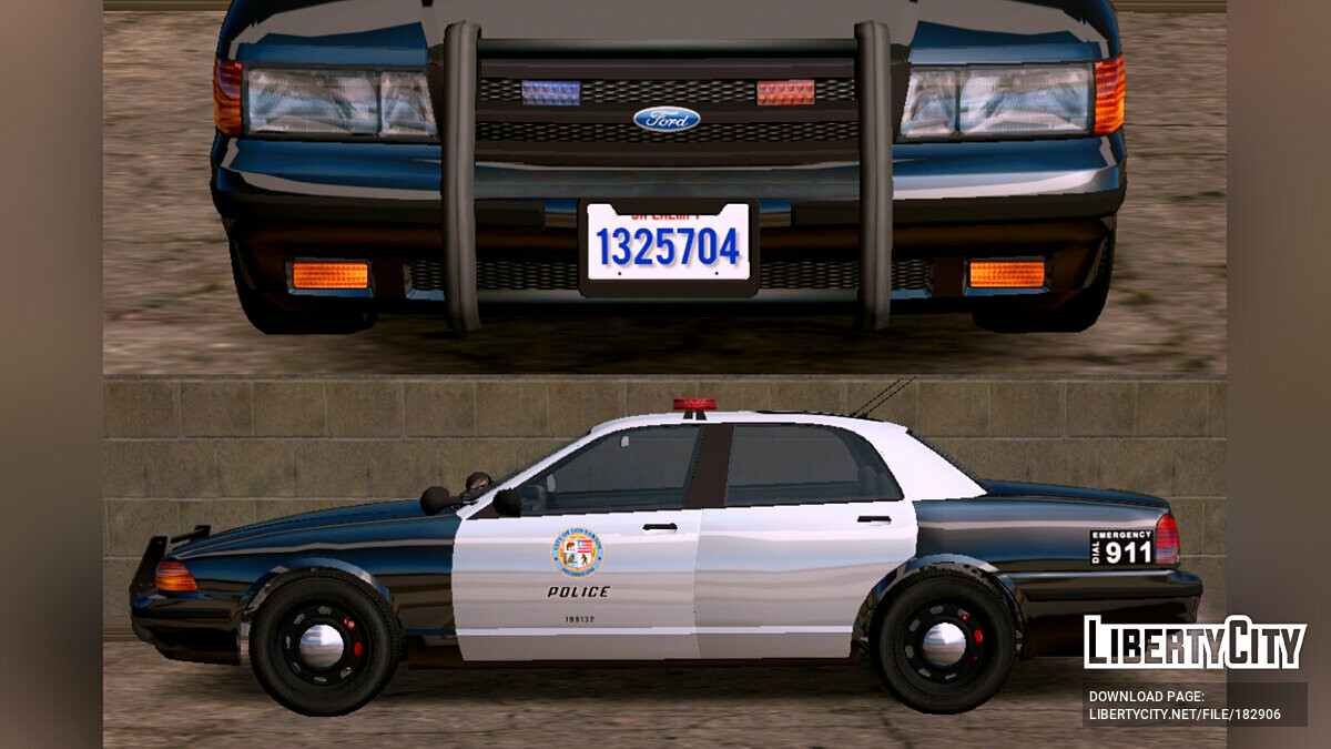 Скачать 2005 Ford Crown Victoria LSPD (в стилистике GTA 5) для GTA San  Andreas (iOS, Android)