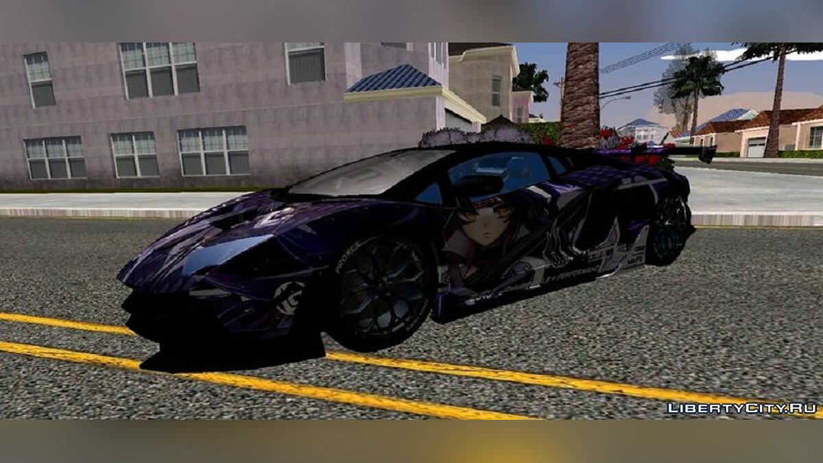 Скачать Lamborghini Aventador LP-700-4 LB Walk Itasha Blake Belladonna для  GTA San Andreas (iOS, Android)