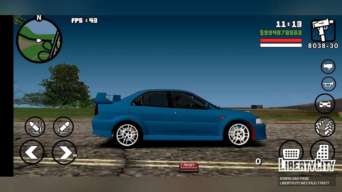 Mitsubishi Lancer Evolution 5 / GTA San Andreas (iOS, Android)