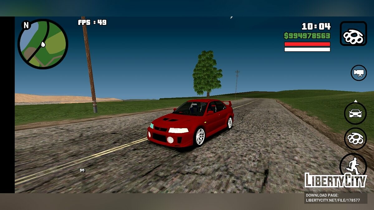 Скачать Mitsubishi Lancer Evolution 5 для GTA San Andreas (iOS, Android)