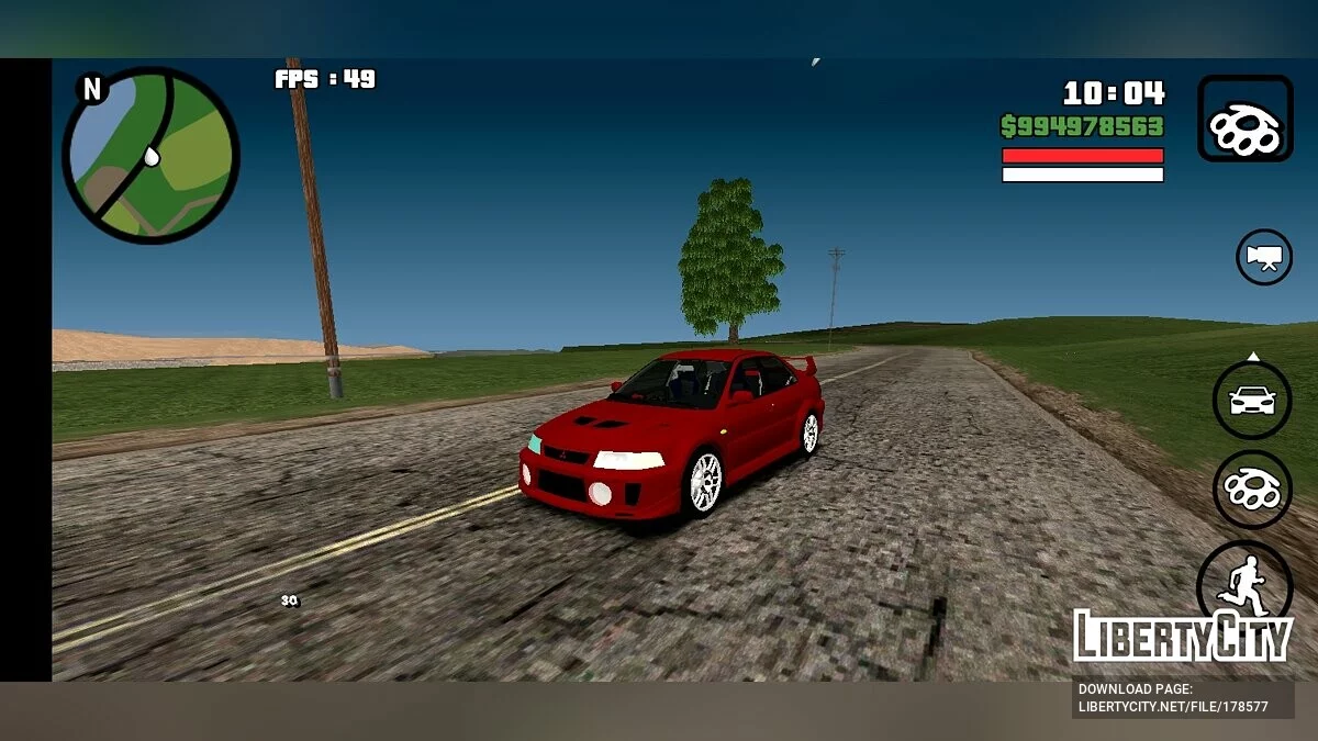 Mitsubishi Lancer Evolution 5 / GTA San Andreas (iOS, Android)
