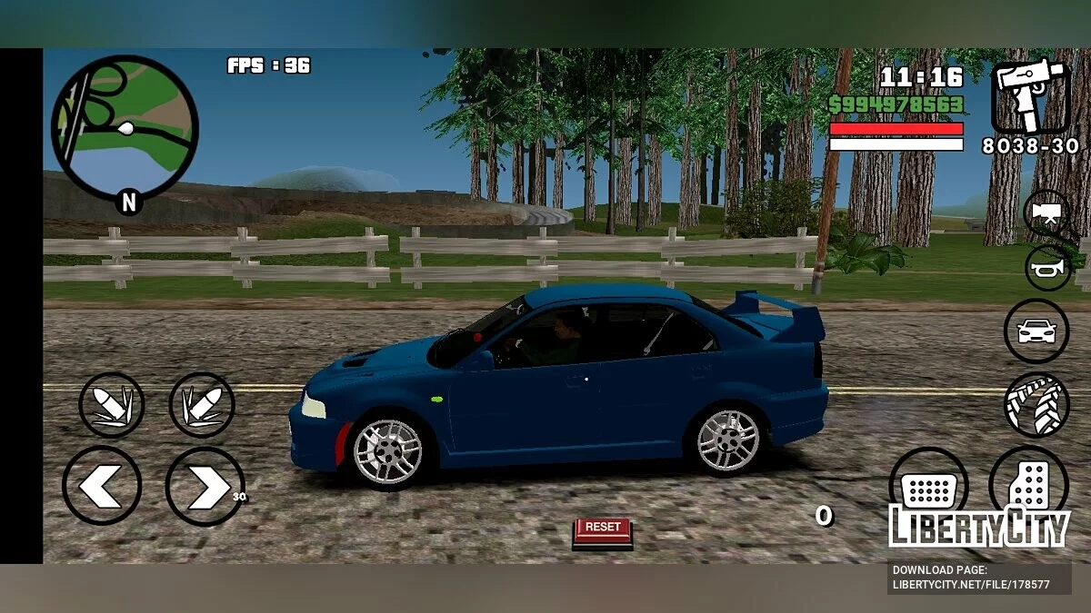 Mitsubishi Lancer Evolution 5 / GTA San Andreas (iOS, Android)