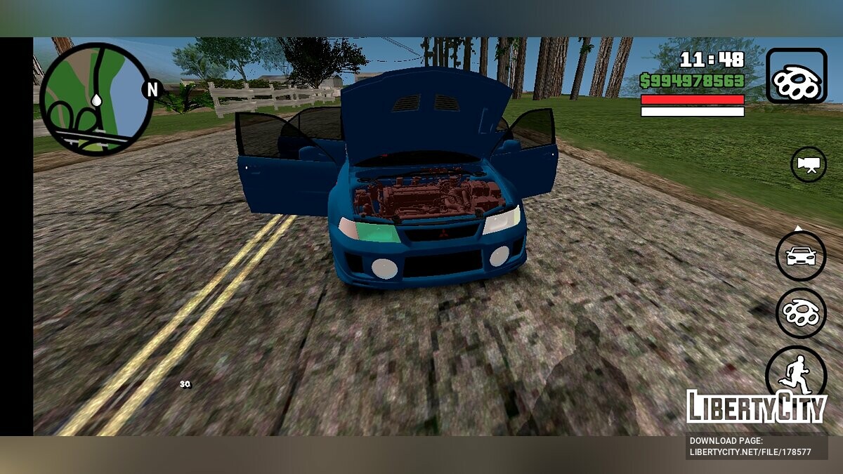 Скачать Mitsubishi Lancer Evolution 5 для GTA San Andreas (iOS, Android)