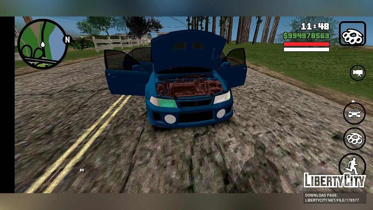 Mitsubishi Lancer Evolution 5 / GTA San Andreas (iOS, Android)