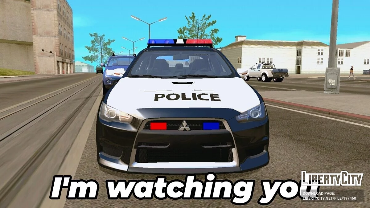 Полиция Mitsubishi Lancer Evo X (только DFF) / GTA San Andreas (iOS, Android)