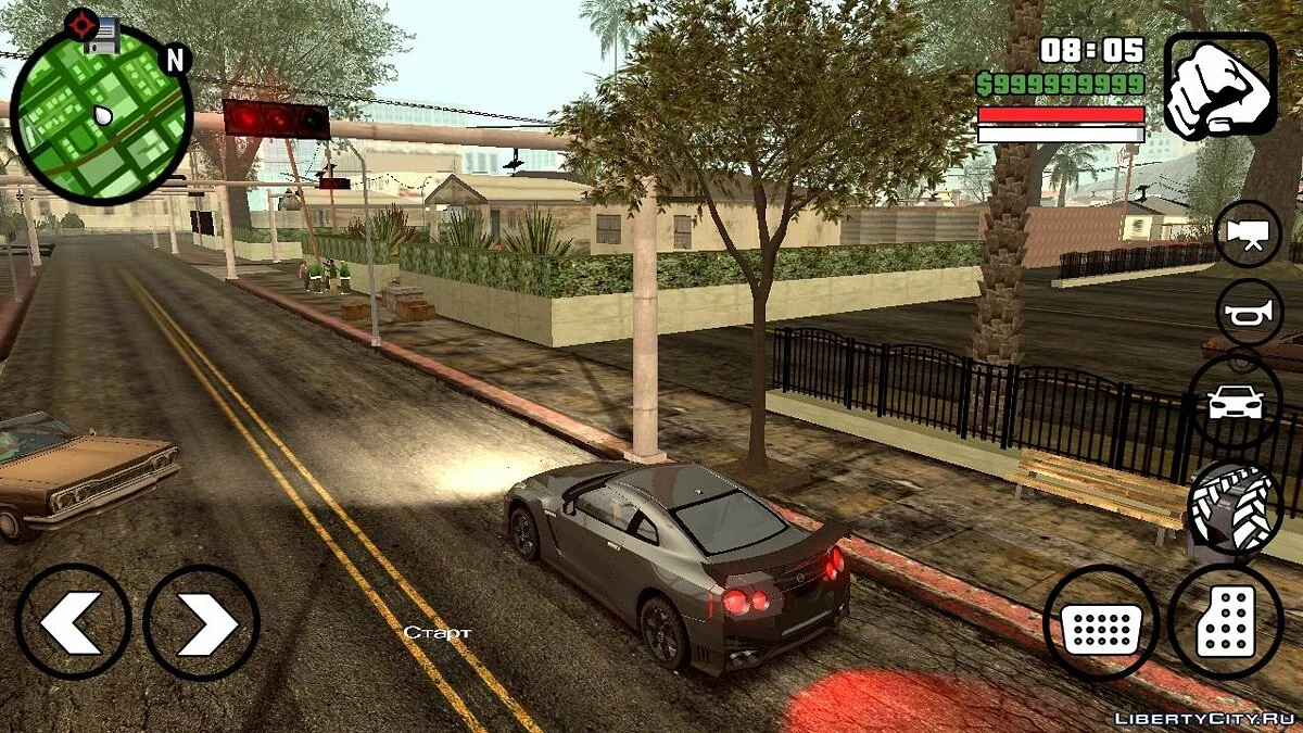 Nissan GT-R R35 + свои звуки / GTA San Andreas (iOS, Android)