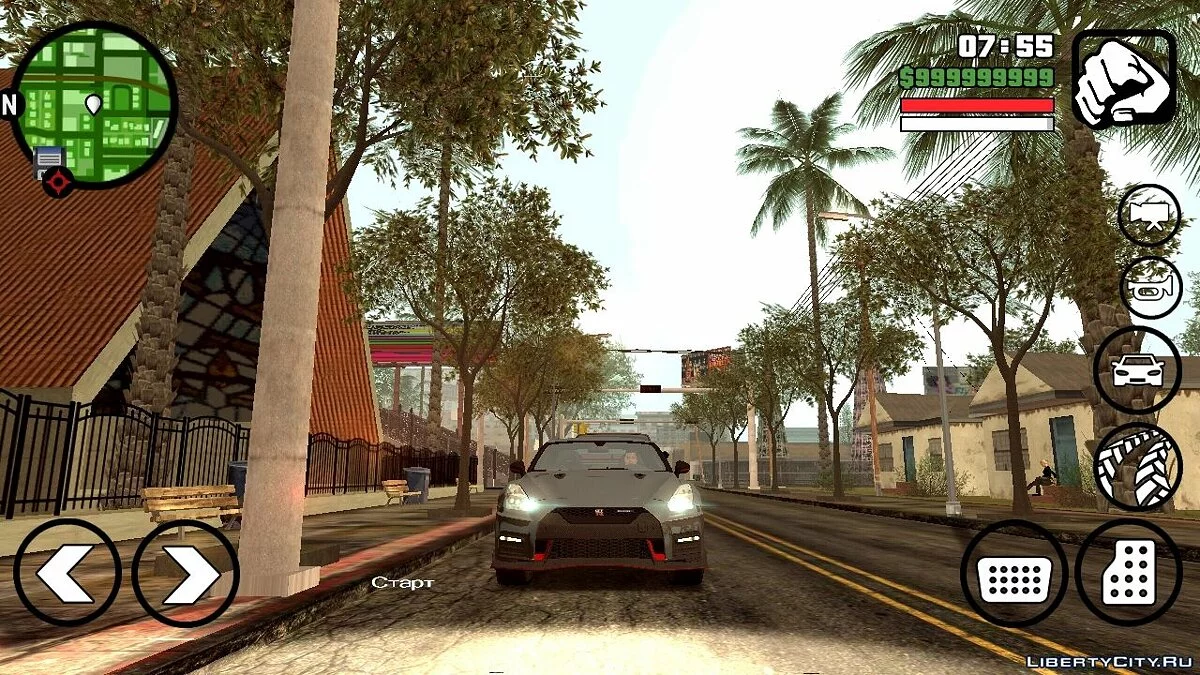 Nissan GT-R R35 + свои звуки / GTA San Andreas (iOS, Android)