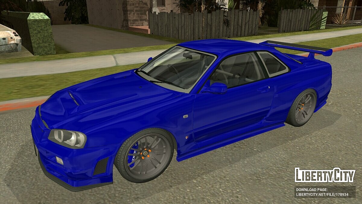 Скачать Nissan Skyline GT-R R34 2002 для GTA San Andreas (iOS, Android)