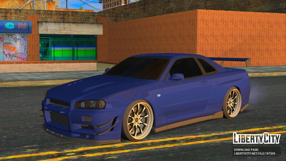 Скачать Nissan Skyline R34 (только DFF) для GTA San Andreas (iOS, Android)