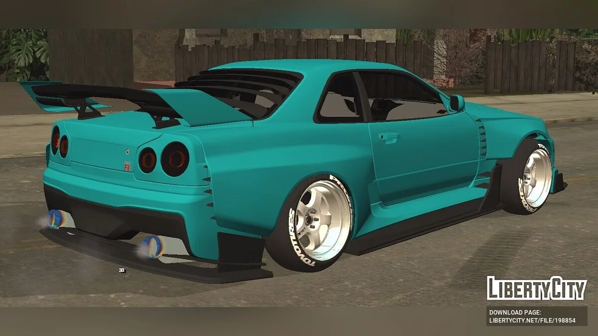 Nissan Skyline GT-R BNR34 Hycade Bodykit Stage 2 / GTA San Andreas (iOS, Android)