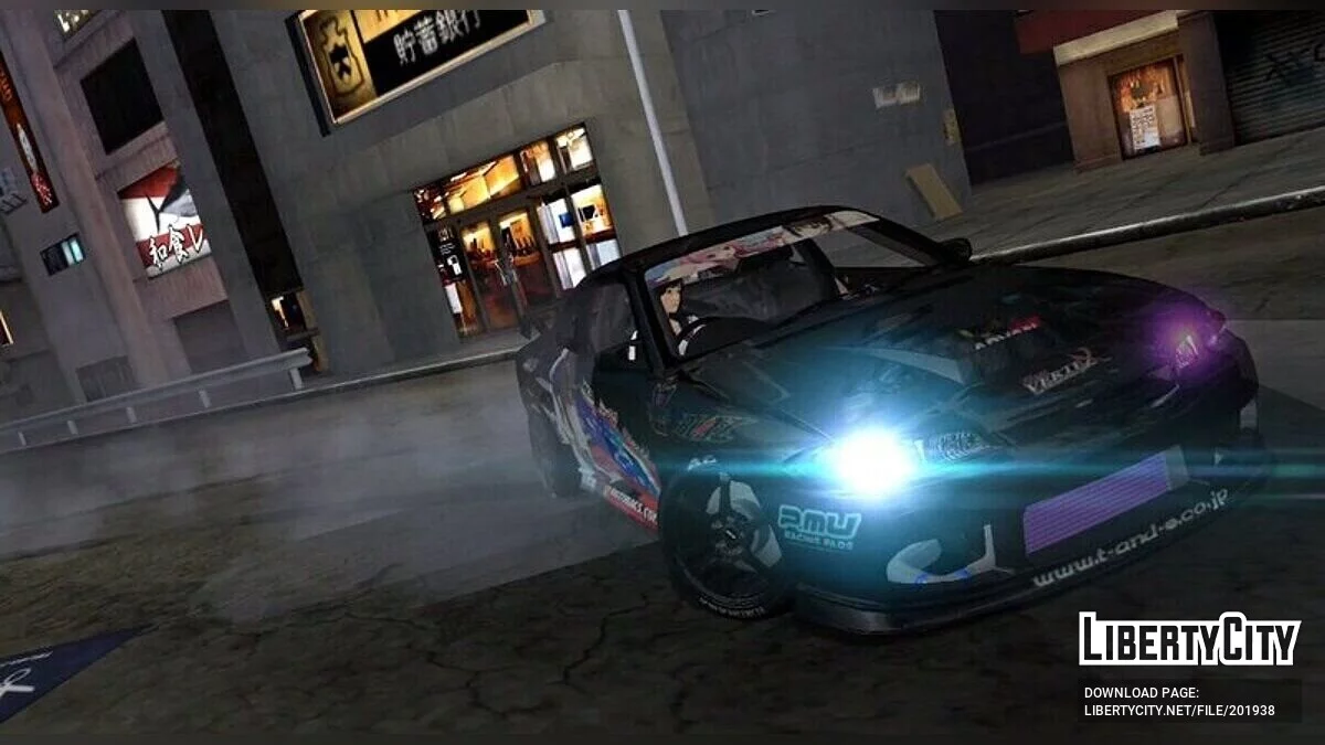 Nissan Silvia S15 Itasha с настройками дрифта / GTA San Andreas (iOS, Android)