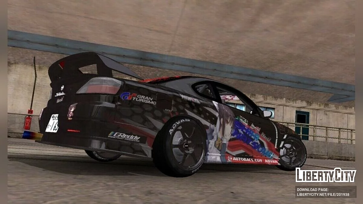 Nissan Silvia S15 Itasha с настройками дрифта / GTA San Andreas (iOS, Android)
