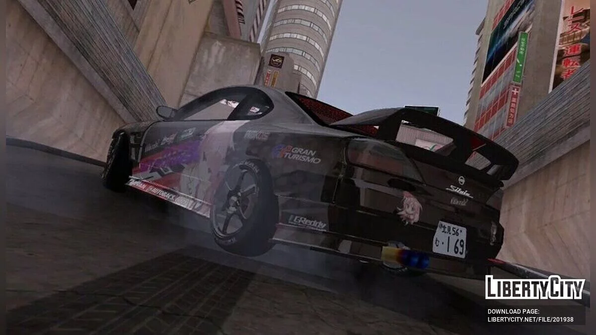 Nissan Silvia S15 Itasha с настройками дрифта / GTA San Andreas (iOS, Android)