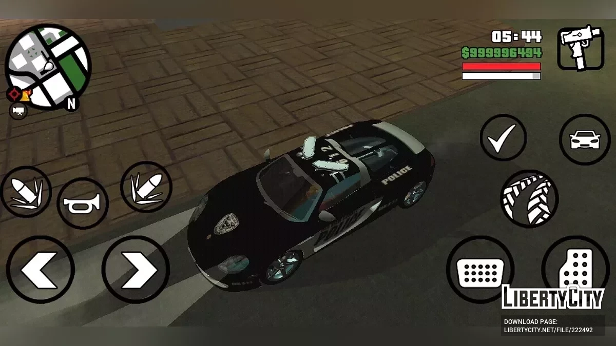 Полицейская и гоночная Porsche Carrera GT из NFS Rivals / GTA San Andreas (iOS, Android)