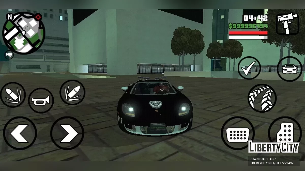 Полицейская и гоночная Porsche Carrera GT из NFS Rivals / GTA San Andreas (iOS, Android)