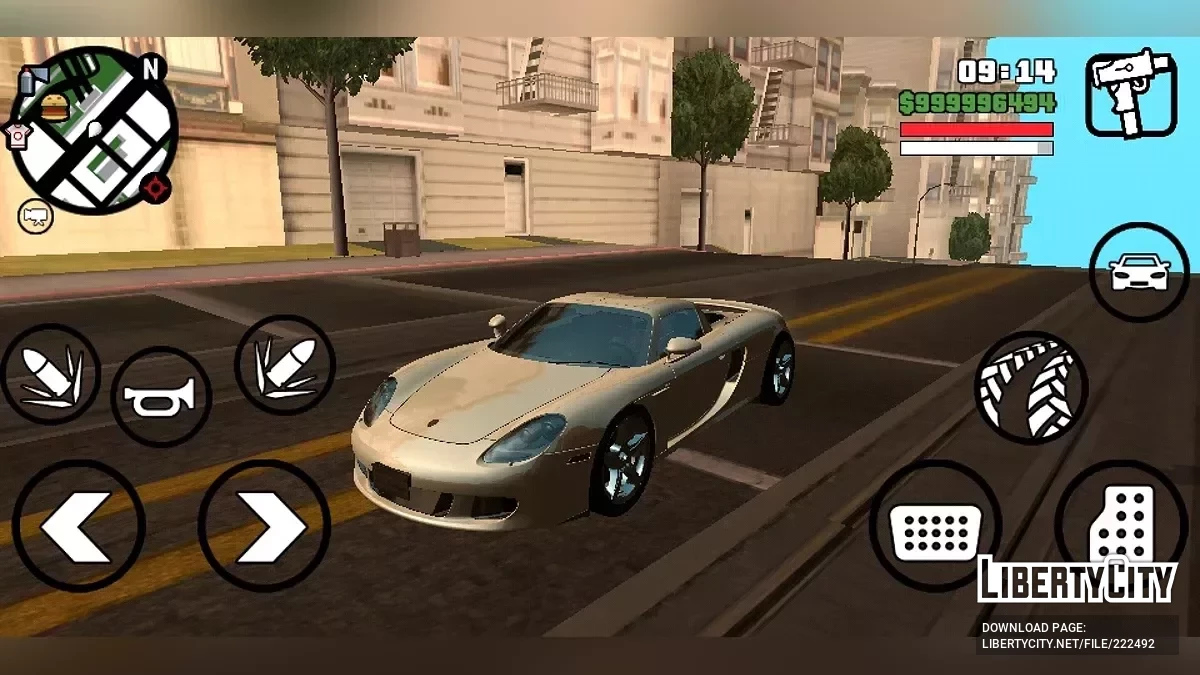 Полицейская и гоночная Porsche Carrera GT из NFS Rivals / GTA San Andreas (iOS, Android)